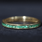 Channel Set Emerald Full Eternity Band Ring for Women AAA - Rosec Jewels