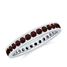 Certified Natural Garnet Eternity Ring in Channel Setting AAA - Rosec Jewels