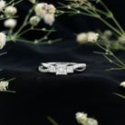Rosec Jewels-Princess Cut Moissanite Three Stone Engagement Ring
