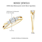 Rosec Jewels-Princess Cut Moissanite Three Stone Engagement Ring