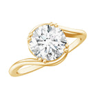 2 Carat Round Moissanite Bypass Engagement Ring D-VS1 - Rosec Jewels
