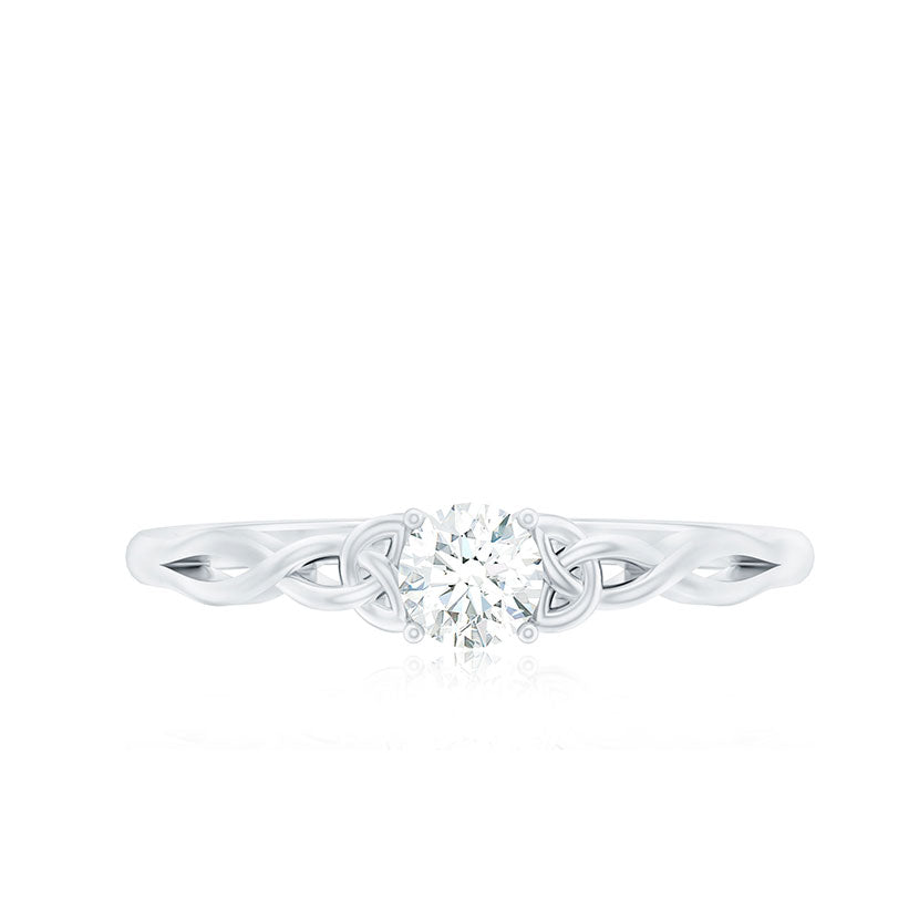 Certified Diamond Celtic Knot Promise Ring Natural - ( HI-SI ) - Rosec Jewels