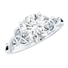 Round Moissanite Solitaire Engagement Ring with Celtic Details D-VS1 - Rosec Jewels