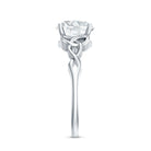Round Moissanite Solitaire Engagement Ring with Celtic Details D-VS1 - Rosec Jewels