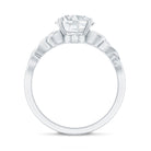 Round Moissanite Solitaire Engagement Ring with Celtic Details D-VS1 - Rosec Jewels