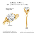 Round Moissanite Solitaire Engagement Ring with Celtic Details D-VS1 - Rosec Jewels