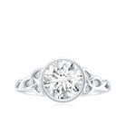 Rosec Jewels-Solitaire Moissanite Celtic Knot Engagement Ring in Bezel Setting