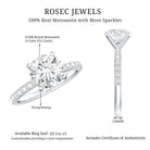Certified Round Moissanite Solitaire Engagement Ring For Her D-VS1 - Rosec Jewels