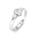 Certified 3 Stone Moissanite Promise Ring for Her D-VS1 - Rosec Jewels
