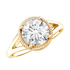 2 CT Round Moissanite Rope Band Engagement Ring D-VS1 - Rosec Jewels