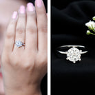 8 MM Round Brilliant Cut Lab Grown Diamond Engagement Ring Lab - ( EF-VS ) - Rosec Jewels