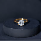 8 MM Round Brilliant Cut Lab Grown Diamond Engagement Ring Lab - ( EF-VS ) - Rosec Jewels