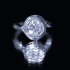 Rosec Jewels-Certified Moissanite Bezel Set Engagement Ring with Crossover Shank
