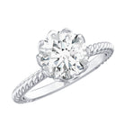 2 CT Moissanite Engagement Ring with Twisted Rope Band D-VS1 - Rosec Jewels