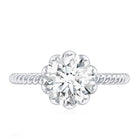 2 CT Moissanite Engagement Ring with Twisted Rope Band D-VS1 - Rosec Jewels
