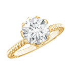 2 CT Moissanite Engagement Ring with Twisted Rope Band D-VS1 - Rosec Jewels