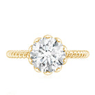 2 CT Moissanite Engagement Ring with Twisted Rope Band D-VS1 - Rosec Jewels