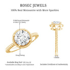 Brilliant Cut 8 MM Moissanite Rope Band Engagement Ring D-VS1 - Rosec Jewels