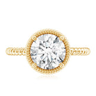 Brilliant Cut 8 MM Moissanite Rope Band Engagement Ring D-VS1 - Rosec Jewels
