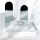 Rosec Jewels-2 Carat Moissanite Round Cut Engagement Ring With Side Stones