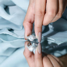 Rosec Jewels-2 Carat Moissanite Round Cut Engagement Ring With Side Stones