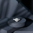 Rosec Jewels-2 Carat Moissanite Round Cut Engagement Ring With Side Stones