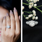 Rosec Jewels-2 Carat Moissanite Round Cut Engagement Ring With Side Stones