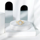 Rosec Jewels-2 Carat Moissanite Round Cut Engagement Ring With Side Stones