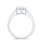 Certified Moissanite Side Stone Engagement Ring for Women D-VS1 - Rosec Jewels