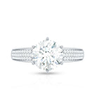 Certified Moissanite Side Stone Engagement Ring for Women D-VS1 - Rosec Jewels