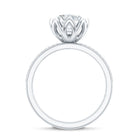 Lotus Basket Set Moissanite Engagement Ring with Side Stones D-VS1 - Rosec Jewels