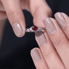 Real 8mm Garnet Solitaire Engagement Ring with Celtic Knot AAA - Rosec Jewels