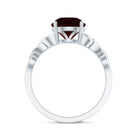 Real 8mm Garnet Solitaire Engagement Ring with Celtic Knot AAA - Rosec Jewels