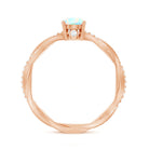 Certified Real Ethiopian Opal Diamond Pre Engagement Ring with Braided Shank AAA - Rosec Jewels