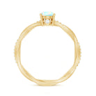 Certified Real Ethiopian Opal Diamond Pre Engagement Ring with Braided Shank AAA - Rosec Jewels