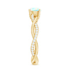 Certified Real Ethiopian Opal Diamond Pre Engagement Ring with Braided Shank AAA - Rosec Jewels
