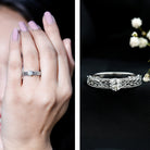 Cubic Zirconia Solitaire Vintage Inspired Filigree Ring in Claw Setting AAAA - Rosec Jewels