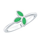 Rosec Jewels-Marquise Cut Emerald Leaf Promise Ring in Bezel Setting