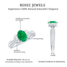 Rosec Jewels-Oval Cut Emerald Solitaire Engagement Ring with Bow Design