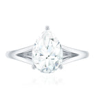 Pear Shaped Moissanite Split Shank Engagement Ring D-VS1 - Rosec Jewels