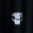 3 CT Moissanite Bezel Set Engagement Ring with Channel Set D-VS1 - Rosec Jewels
