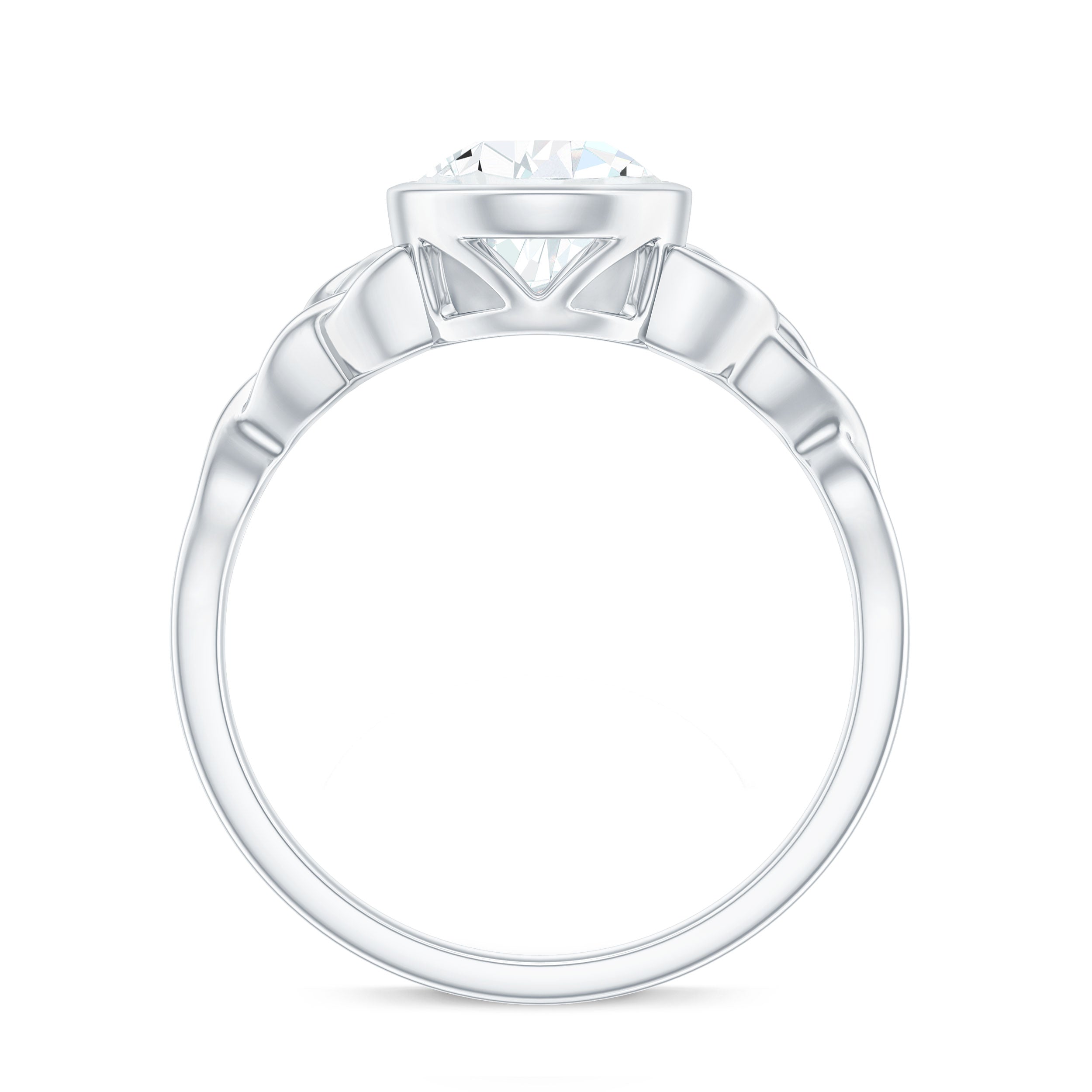 2.25 Carat Pear Shape Moissanite Celtic Knot Engagement Ring D-VS1 - Rosec Jewels