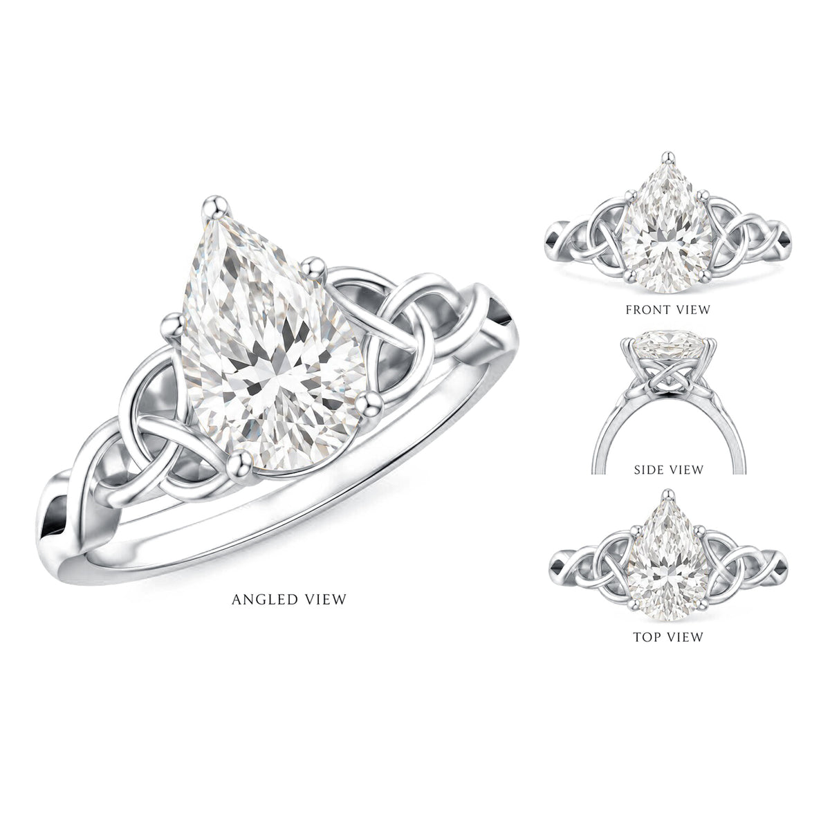 2 Carat Lab Grown Diamond Ring Lab - ( E-VS1 ) 18K White Gold - Rosec Jewels