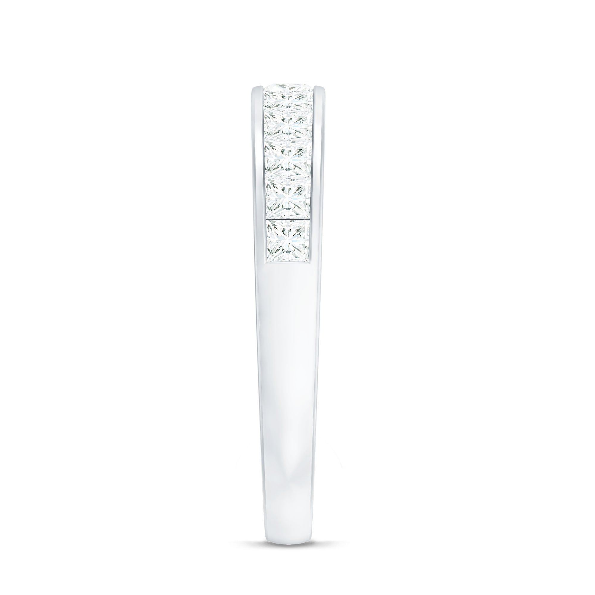 Princess Cut Diamond Half Eternity Ring in Channel Setting Natural - ( HI-SI ) - Rosec Jewels