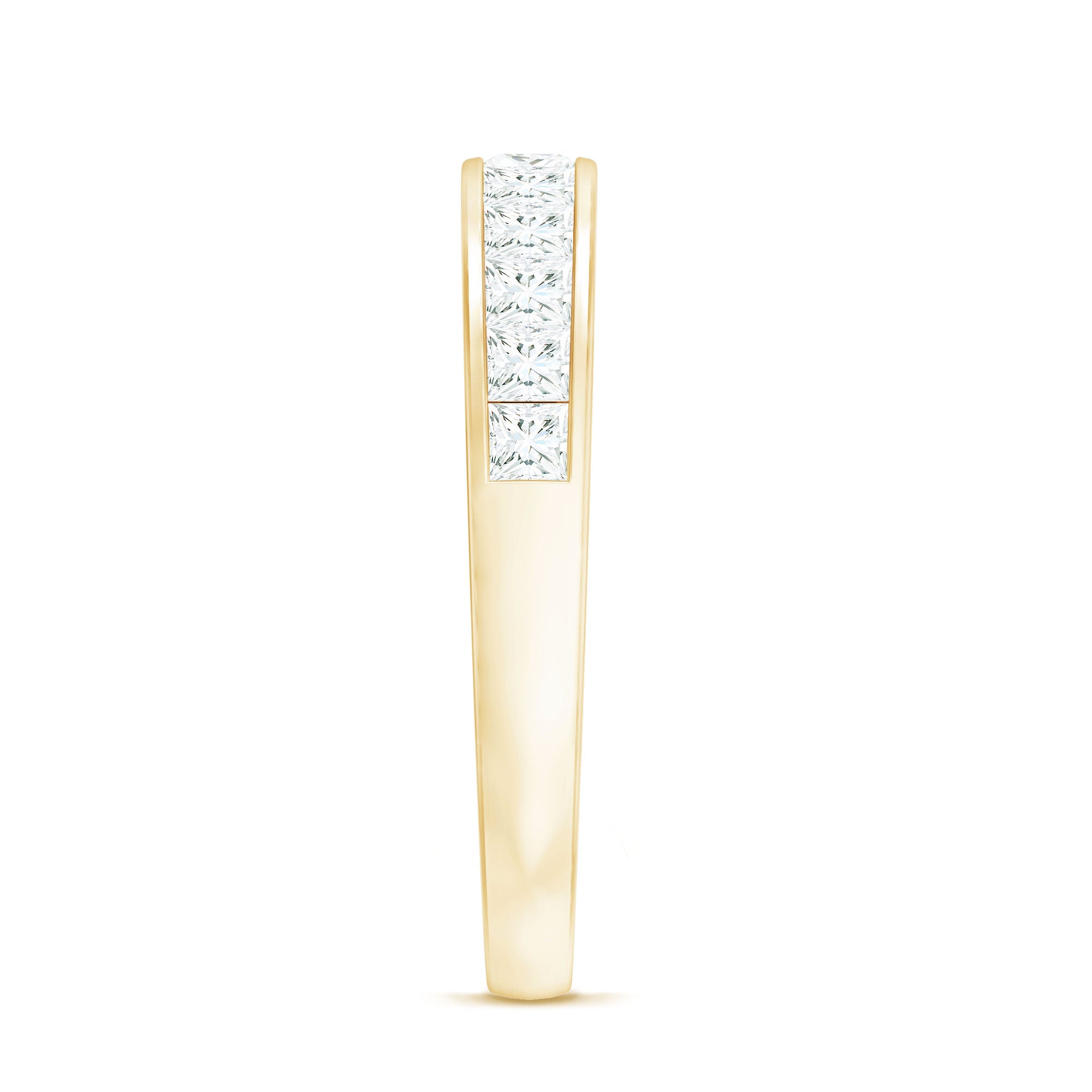 Princess Cut Diamond Half Eternity Ring in Channel Setting Natural - ( HI-SI ) - Rosec Jewels