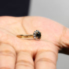 1.3 Carat Lab Created Black and White Diamond Halo Engagement Ring AAAA ( Synthetic ) - Rosec Jewels