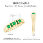 Natural Emerald Princess Cut Band Ring AAA - Rosec Jewels