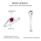 Natural Red Ruby Promise Ring with Bypass Shank AAA - Rosec Jewels