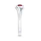 Natural Red Ruby Promise Ring with Bypass Shank AAA - Rosec Jewels