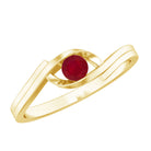 Natural Red Ruby Promise Ring with Bypass Shank AAA - Rosec Jewels